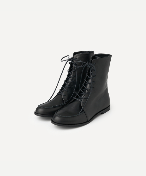 LACE-UP HALF BOOTS (BLACK)