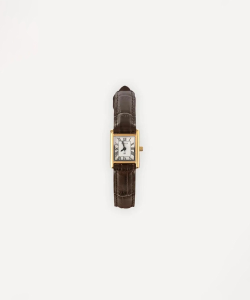 NEW SQUARE CLASSIC WATCH (WHITE BROWN)