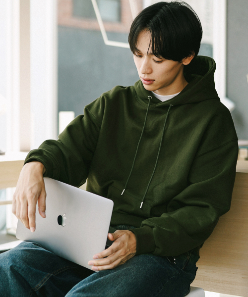 Plain Essential Hoodie Darkkhaki KJHD2674