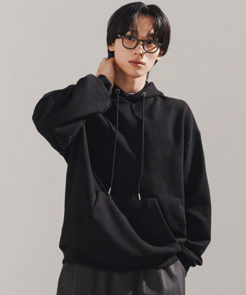 Plain Essential Hoodie Black KJHD2674