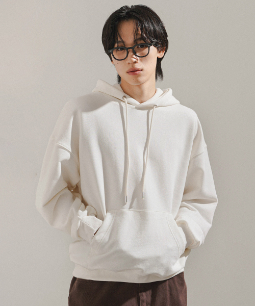 Plain Essential Hoodie Cream KJHD2674
