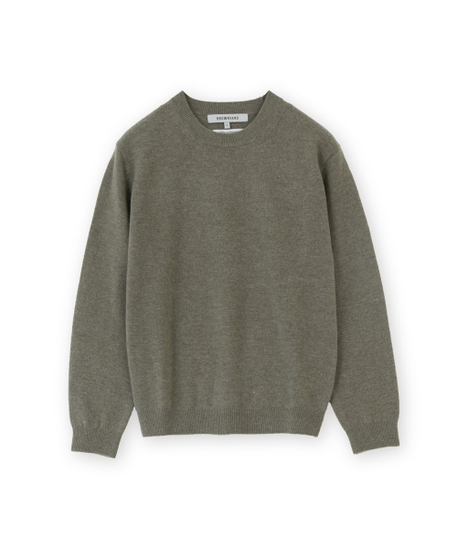 W Extra Super Fine Crewneck Knit, Olive Grey