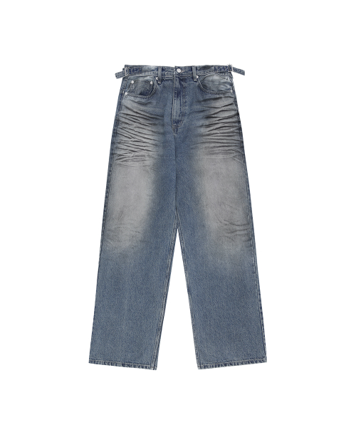 DIRTY WASHED DENIM PANTS [BLUE]