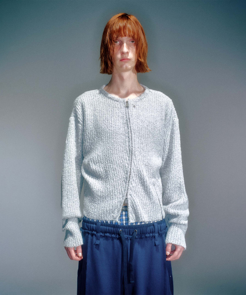 MEN NEAH KNITTED ZIP-UP GREY