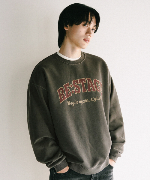 Restage Pigment Sweatshirts Khaki KHMT2656