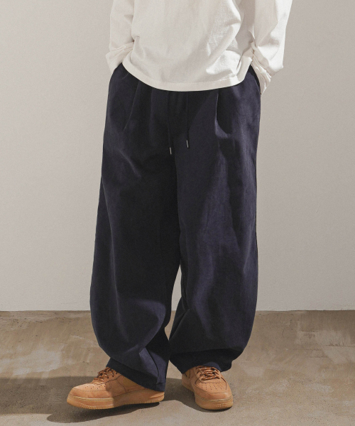 Cotton Peach Wide Pants Navy MMLP2673