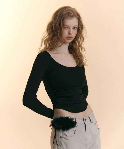 25FW New MOMO Shirring Top (Black)