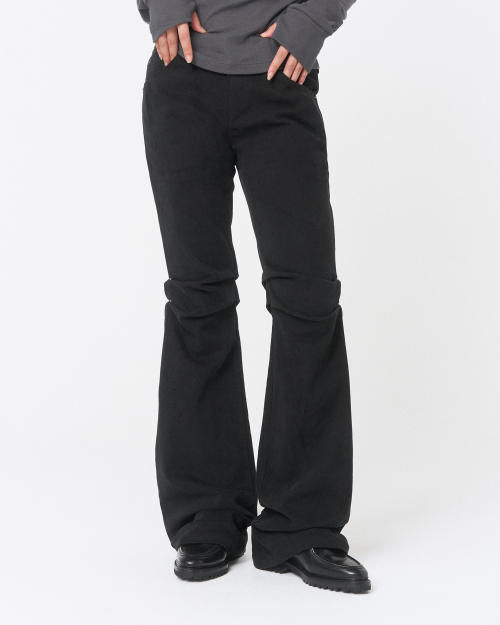 Shifted snap pants BLACK