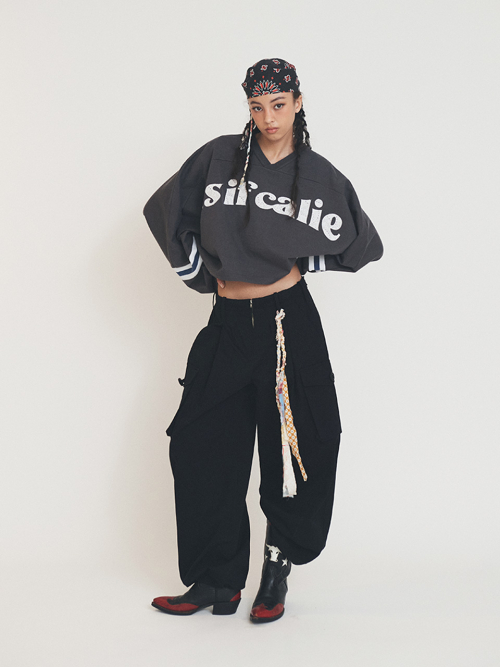 OVERSLASH CARGO PANTS BLACK