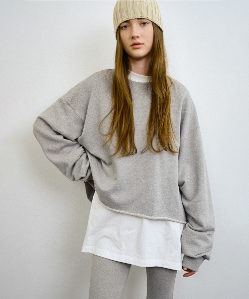 BENJI CUT SWEATSHIRT (MELANGE GRAY)