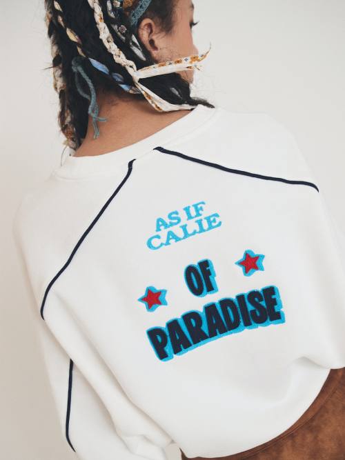GYPSY PIPING SWEATSHIRT WHITE