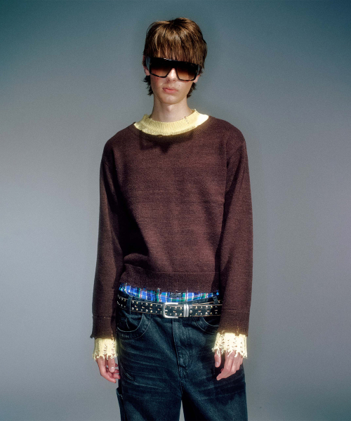 KAI LAYERED KNIT BROWN