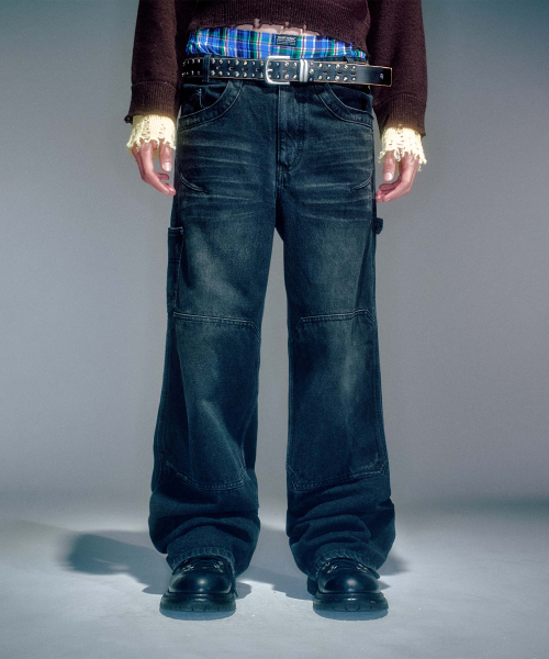 ENDRICK DAMAGED DENIM PANTS BLACK