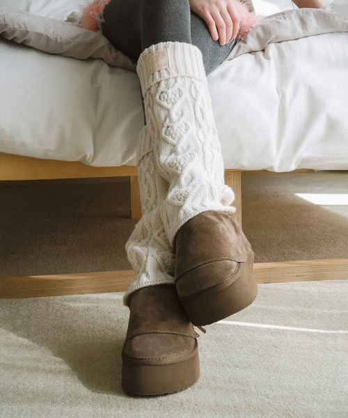 DIAMOND CABLE LEG WARMERS - 3 colors