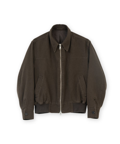 W Washed Blouson, Brown