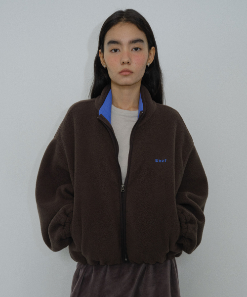 [CORE] COZY FIT FLEECE ZIP-UP - BROWN