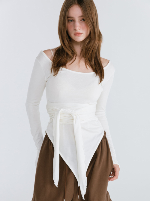 STRAP LAYERED T-SHIRT / WHITE