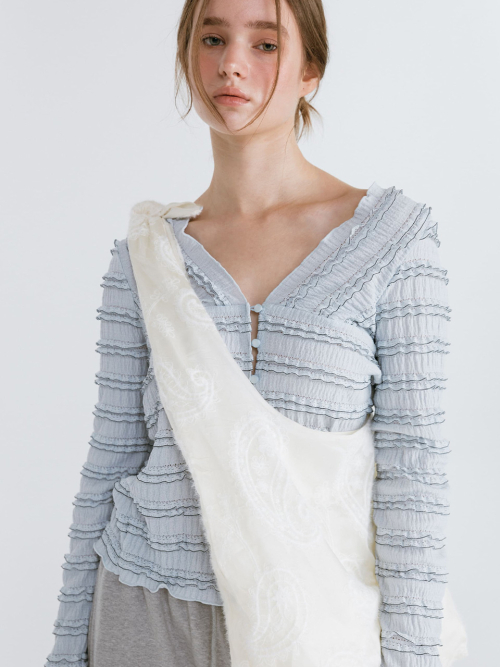 SOFT ROUND ORGANZA BAG / IVORY