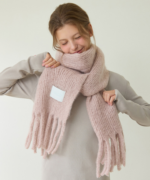 palette knit muffler (sepia)