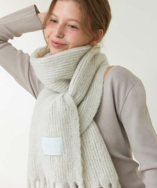 palette knit muffler (khaki)