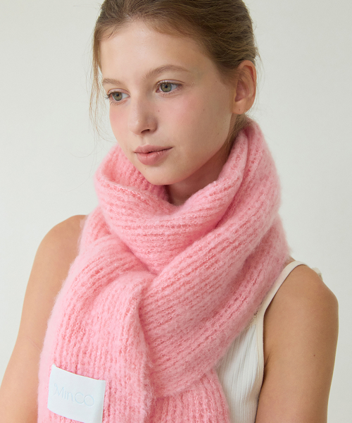 palette knit muffler (deep pink)