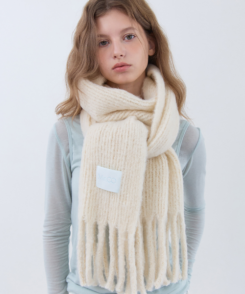 palette knit muffler (butter)