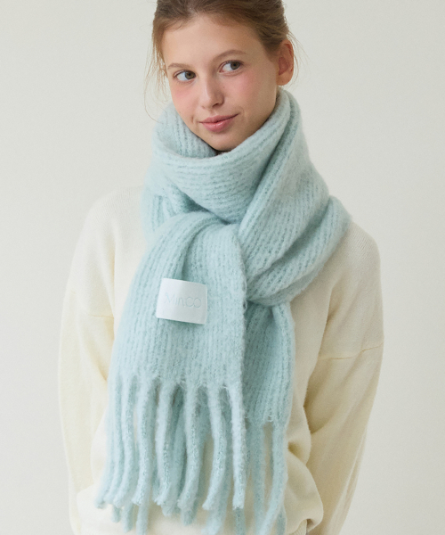 palette knit muffler (green)