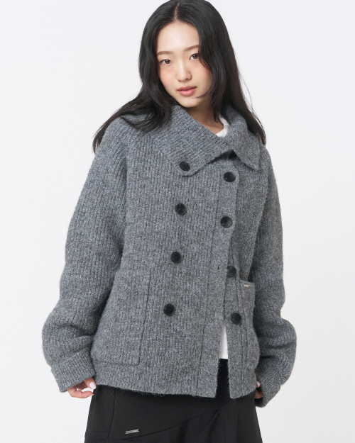 Double button bold knit GREY