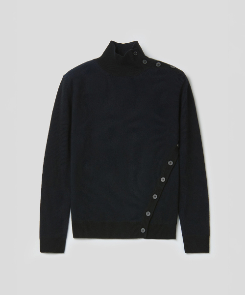 OBLIQUE TURTLENECK (BLACK)