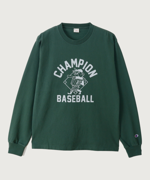 BASEBALL 레귤러핏 롱슬리브 티셔츠 Dark Green