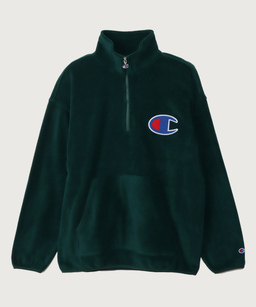 빅 C로고 오버핏 하프 집업 플리스 Dark Green
