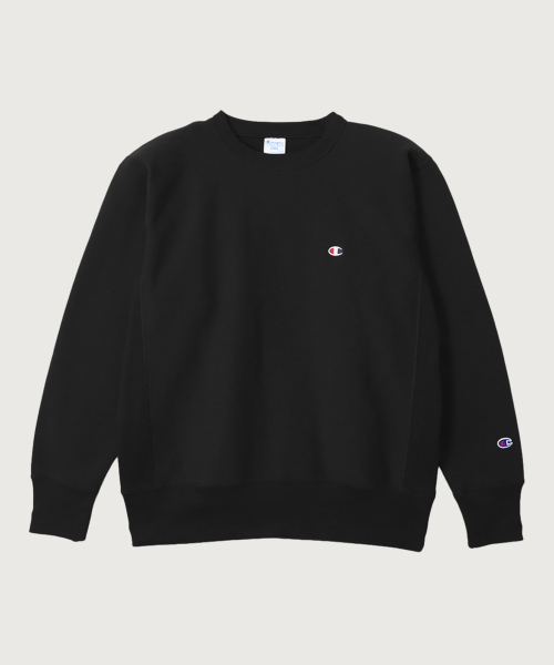 리버스위브 블루택 C로고 루즈핏 기모 스웨트셔츠 Black
