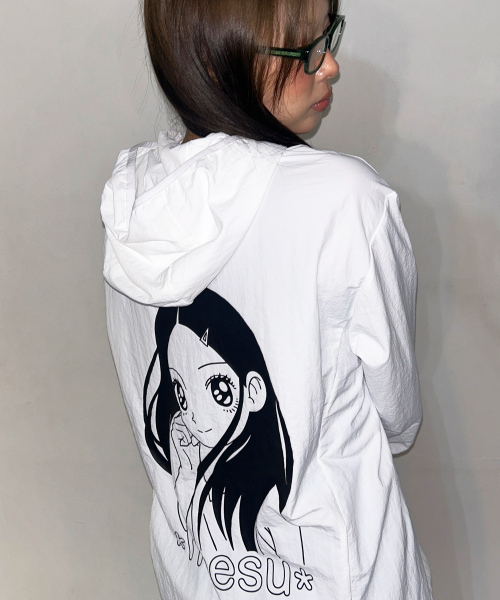 HEESU Hooded Windbreaker [White]