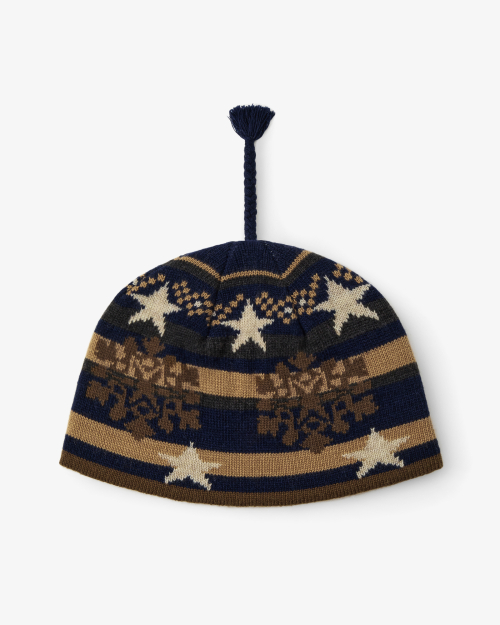 SNOW TASSEL BEANIE [DARK NAVY]