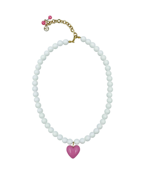 P.S(pearl shell) Love sick necklace Pink