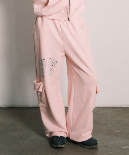 RHINESTONE DALGOMM JOGGER PANTS PINK