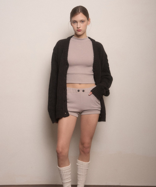 HARI BUTTON SHORTS-BEIGE