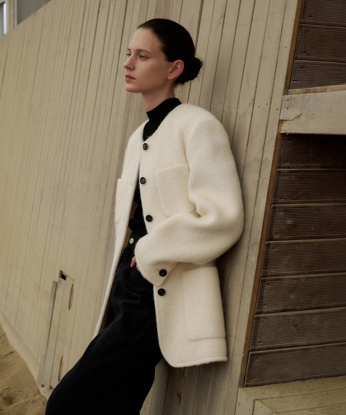 Alpaca Round Half Jacket[LMBFWI25JK107]-2color