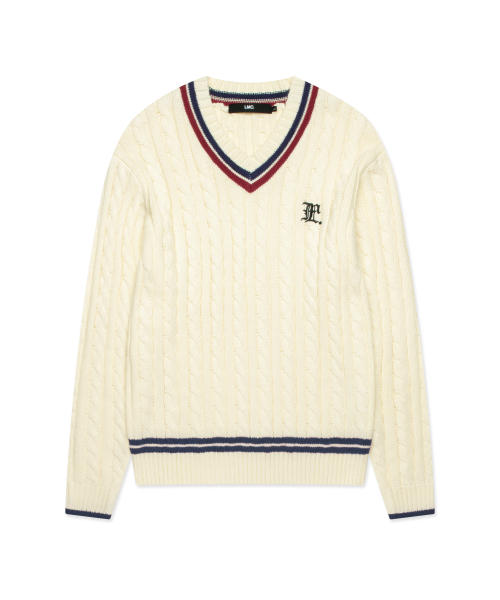 GOTHIC CABLE TENNIS KNIT ivory