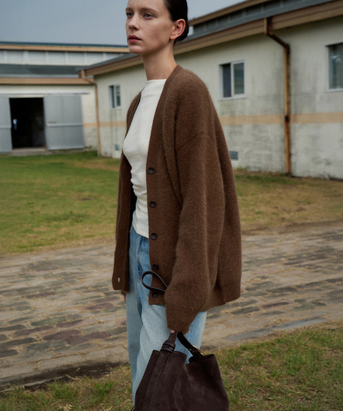 V-Neck Raccoon Cardigan[LMBEWIKN300]-3color