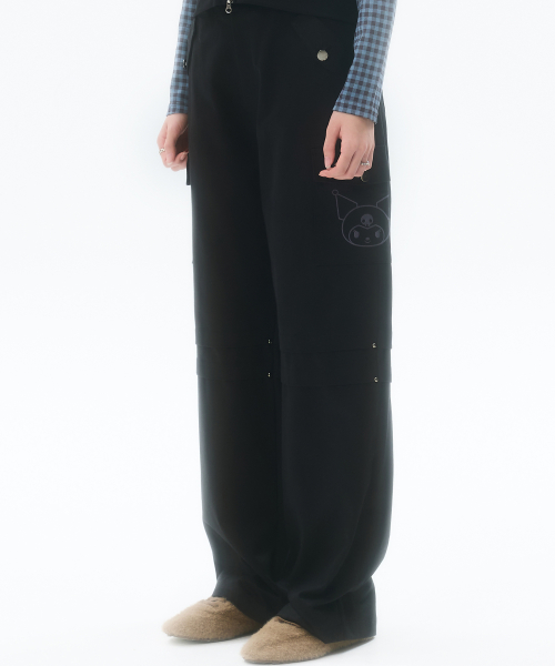 [KUROMI] WIDE COTTON PANTS(BLACK)