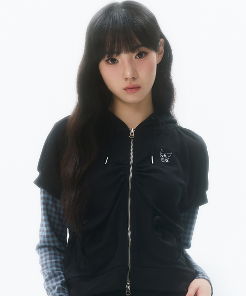 [KUROMI] HOODED ZIPUP(BLACK)