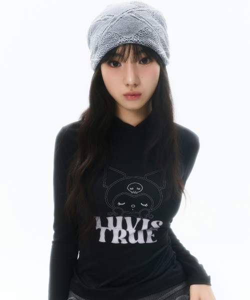 [KUROMI] HOOD T-SHIRT(BLACK)
