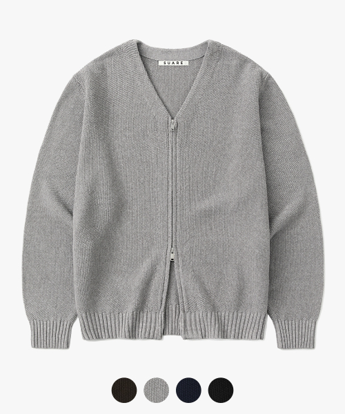 허니콤브 집업 니트 - 4 COLOR