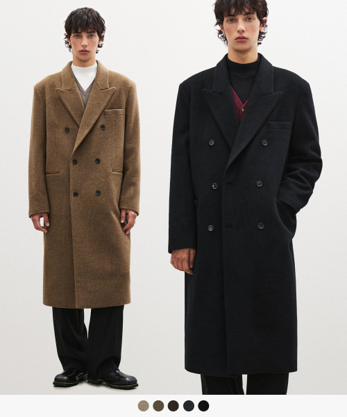 울 100 롱 코트 - 5 COLOR