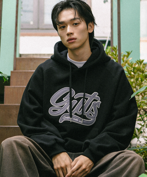 Felt Line Hoodie Black JIHD2667