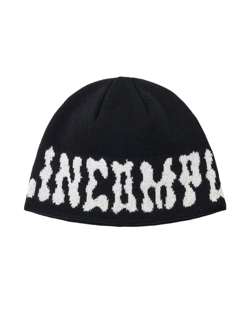 PomPom Logo Jacquard Beanie (Black)