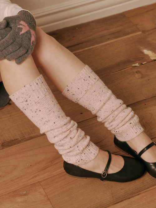 Dot Knit Leg Warmer (Dusty Pink)