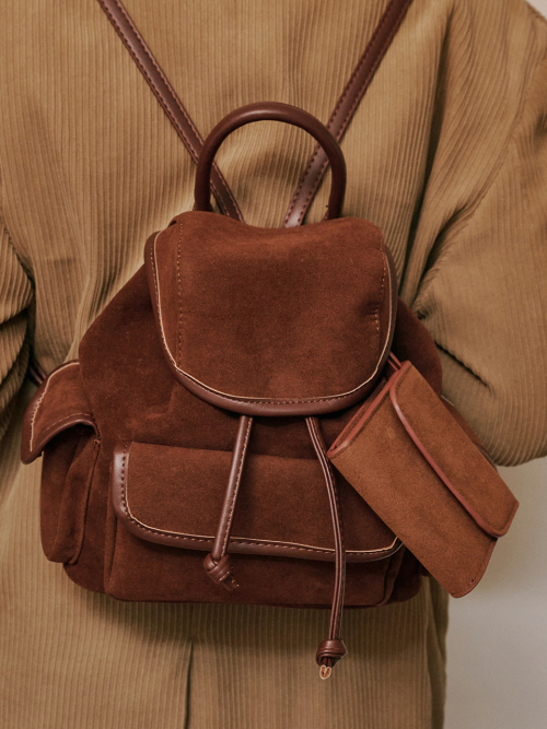 Nube Suede Mini Backpack (Brown)