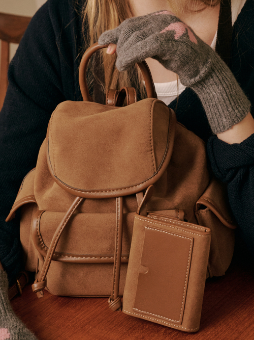 Nube Suede Mini Backpack (Camel)